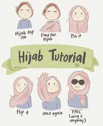 A Hijab Tutorial Lucu Sketsa Belajar