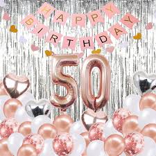 Pablo me debe 50 lereles. Banner De Feliz Cumpleanos Numero 50 Globos De Cumpleanos Suministros De Decoracion Para Cumpleanos De 50 Anos Globos Decorativos Para Cumpleanos De 50 Anos Globos Numero 50 De Oro Rosa Juguetes Y