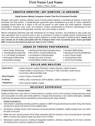 Creative Director Resume Sample Template