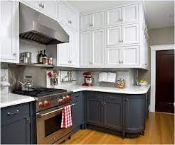 White Upper Gray Lower Kitchen Cabinets Make A Small Space Interesting And A Great Alte Custom Kitchen Cabinets Kitchen Cabinet Styles Kitchen Cabinet Trends