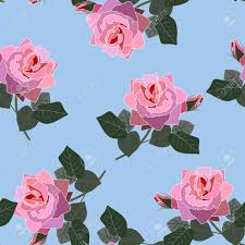Roses are a popular motif in quilt fabrics, and they show up in every kind of fabric collection. Beautiful Pink Blooming Isolated Rose Flowers On Sky Blue Background Vintage Seamless Floral Pattern In Vector Print For Fabric Royalty Free Cliparts Vectors And Stock Illustration Image 113564308