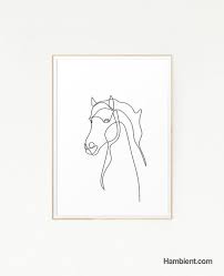 Printable Horse Face Head Drawing Male Illustration Art Gift Etsy Animal Line Drawings Poster Prints Line Art Drawings