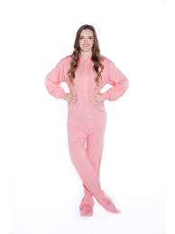 Big Feet PJs Pink Jersey Knit Adult Onesie Union Suit Pajamas with Drop  Seat - Walmart.com