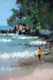 Noosa Beach 2019 Oil Painting By Claire Mccall In 2020 Beach Oil Painting Sky Artwork Nature Pictures