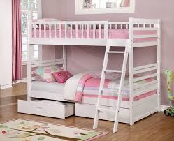 Set on casters, the under bed drawer is ideal for. Ashley White Twin Over Twin Bunk Bed With Storage Drawers And Solid Wood Canadian Liquidation
