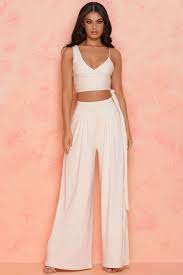 Quick shop the petite tie waist pleated culotte pant. Under Wraps Petite Wide Leg Trousers In Cream