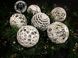 Set Of 6 Christmas Balls Ornament White Crochet Baubles Christmas Tree Decorations Xmas Balls Gift For Family Lace Decor Christmas Baubles Christmas Tree Baubles Christmas Tree Decorations Lace Decor