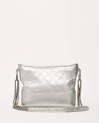 Explore a Chanel Silver Metallic Quilted Gabrielle Large Bag