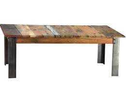 Reclaimed Wood Slat Coffee Table The Iron Legs Add The Perfect Industrial Touch To This Rustic Table Old P Side Table Wood Furniture Reclaimed Wood Furniture