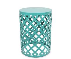 20 5 Turquoise Metal Garden Table At Big Lots Metal Garden Table Garden Table Patio Decor