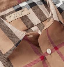 Burberry lightweight flannel shirt in signature exploded check. Burberry Checked Cotton Flannel Shirt Men Camel Burberry