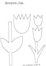 Schablonen2schabloneblumengirlandetulpe Blumen Girlande Blumen Basteln Aus Papier Blumen Basteln
