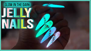 Diy 3d nail art using acrylic. Acrylic Nails Tutorial How To Jelly Nails Glow In The Dark With Nail Forms Youtube