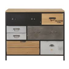 Kommode Mit 8 Schubladen Aus Metall Und Tannenholz Harvey Maisons Du Monde Chest Of Drawers Drawers Metal