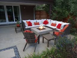 Outdoor, backyard and patio designs patio dining sets to please all. Wicker Patio Furniture Around Custom Fire Pit Contemporary Patio Denver By Mile High Landscaping Houzz