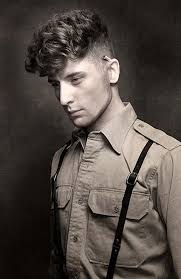 Shaved Sides With A Long Curly Top On Haircuts For Men Pictures Of Mens Haircuts And Mens Hair Care Permed Hairstyles Curly Hair Styles Long Hair Styles Men