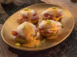 Fried Green Tomato Benedict With Easy Cajun Hollandaise Recipe Food Network Recipes Easy Cajun Hollandaise Recipe