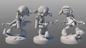Artstation Inkling Girl Amiibo Splatoon 2 3d Modeling Titouan Bertin Cartoon Artwork Splatoon