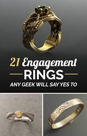 21 Ridiculously Gorgeous Geeky Engagement Rings Geeky Engagement Rings Nerdy Rings Geeky Rings