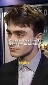 Daniel Radcliffe reacts to interviewer telling him that he’s the richest  teen in Britain.