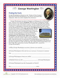 George Washington Facts Worksheet Education Com George Washington Facts George Washington Lessons George Washington Printable