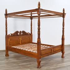 Buy canopy bed online on ny furniture outlets. Queen Anne Four Poster Bed Mahogany Akd Furniture