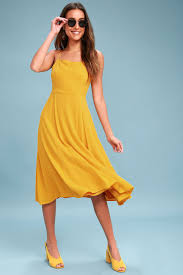 Lulus Going Coastal Mustard Yellow Midi Dress Size X Small 100 Polyester Weddinggues In 2020 Mustard Yellow Midi Dress Yellow Midi Dress Mustard Yellow Dresses