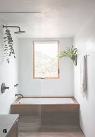 Minimalist Simple With Wood Bathroom Shower And Tub Separate Yet Together From Rest Of Room Minimalist Bathroom Design Interior Bathroom Interior Design