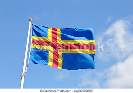 Learn more about åland, download the flag and get the emoji flag here. Flag Of Aland Islands Close Up Of The Aland Islands Flag On Blue Sky Canstock