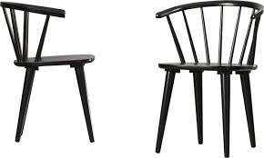 Inspired By The Graceful Curves Of An Antique Captain S Chair This Set Of Two Dining Chairs Is Craf Solid Wood Dining Chairs Black Dining Chairs Dining Chairs