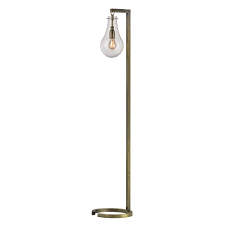 2017 vintage fixtures floor lamp shades perfect amber. Antique Brass Floor Lamp With Clear Glass Shade Burke Decor