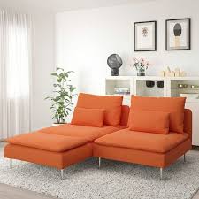 Soderhamn Loveseat With Chaise Samsta Orange Ikea Love Seat Ikea Sofa
