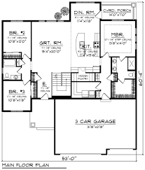 Ranch home plans, or ramblers as they are sometimes called, are usually one story, though they may have a finished basement, and they are wider then they are deep. Ranch Style House Plan 3 Beds 2 Baths 1796 Sq Ft Plan 70 1243 Ranch Style House Plans Ranch House Plans Cottage Bungalow House Plans