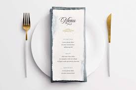 Free Wedding Menu On Table Mockup Psd Simple Wedding Menu Wedding Reception Menu Menu Mockup