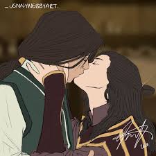 The life of avatar kyoshi: Kyoshi And Rangi Passionate Kiss By Jennywebbyart Avatar Kyoshi