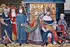 Coronation originates from charlemagne's restoration of the roman church, which indicates a strengthening relationship between the church and the secular power in the west and a corresponding deteriorating relationship between the eastern and western Holy Roman Empire Coronation Of Charlemagne As Emperor Britannica