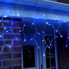 Outdoor lights with 8 tube meteor shower rain lights &amp; 10 Metre Led Icicle Lights In Blue White Connectable 320 Led S
