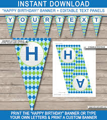 She did a great job of making her diy birthday banner and i did mine similar to hers. Golf Party Banner Template Happy Birthday Banner Editable Bunting