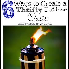 They even have a faux stone fire pit with a cooking grill. 6 Ways To Create A Thrifty Outdoor Oasis Thrifty Little Mom