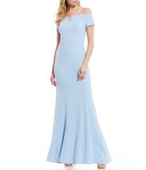 Calvin Klein Off The Shoulder Short Sleeve Sweetheart Neck Long Gown Dillards Mother Of The Bride Dresses Long Light Blue Long Dress Long Gown