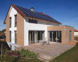 Kitzlinger Architektenhaus Oekohaus Terrasse Kubus Anbau Fassade Haus Aussenjalousien Haus