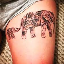 Elephant Mandala Tattoo Representing Mother And Son Tattoos Elephant Tattoos Mandala Tattoo