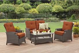4 Piece Conversation Patio Furniture Set Wiker Sofa Outdoor Loveseat Chairs Ebay Patio Furniture Sets Outdoor Loveseat Better Homes And Gardens