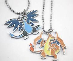 2pcs Pokemon Center Xy Mega Charizard Lizardon Fashion Necklace Pendant Pokemon Necklace Fashion Necklace Pokemon