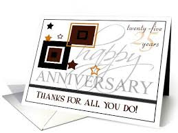 48 pack happy anniversary greeting cards, 6 modern multi color embellished style designs, bulk box set variety assortment, envelopes included, 4 x 6 inches. Happy 25th Anniversary Employee 25 Years Card Happy 25th Anniversary Work Anniversary Work Anniversary Cards