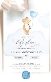 Balu Bear Baby Boy Shower Invitation Templates Bear Baby Shower Invite Printable Baby Shower Invite Bear Party Invitations Download Baby Bear Baby Shower Baby Shower Invitations Baby Shower Invitations For Boys