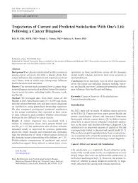 What does the year have in store for cancer? Pdf Trajectories Of Current And Predicted Satisfaction With One S Life Following A Cancer Diagnosis