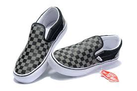 Black And Grey Slip On Vans Vans Checkerboard Slip On Black Pewter Vans Vans Shoes Girls Patterned Vans Vans Checkerboard Slip On