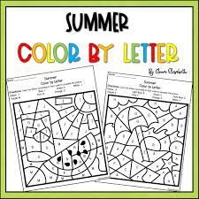Color By Letter Summer Color By Letter Etsy In 2021 Lettering Letter Writing Template Letter People