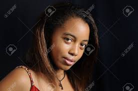 Have your pretty long hair tied up in multiple braids bunched in a pompadour style. Portrait Of Natural African American Fashion Teen Girl Posing Stock Photo Picture And Royalty Free Image Image 4343643